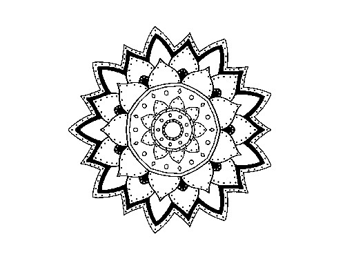 Mandala drucken ➤ Ein Mandala für Erwachsene mit sehr kleinen Feldern