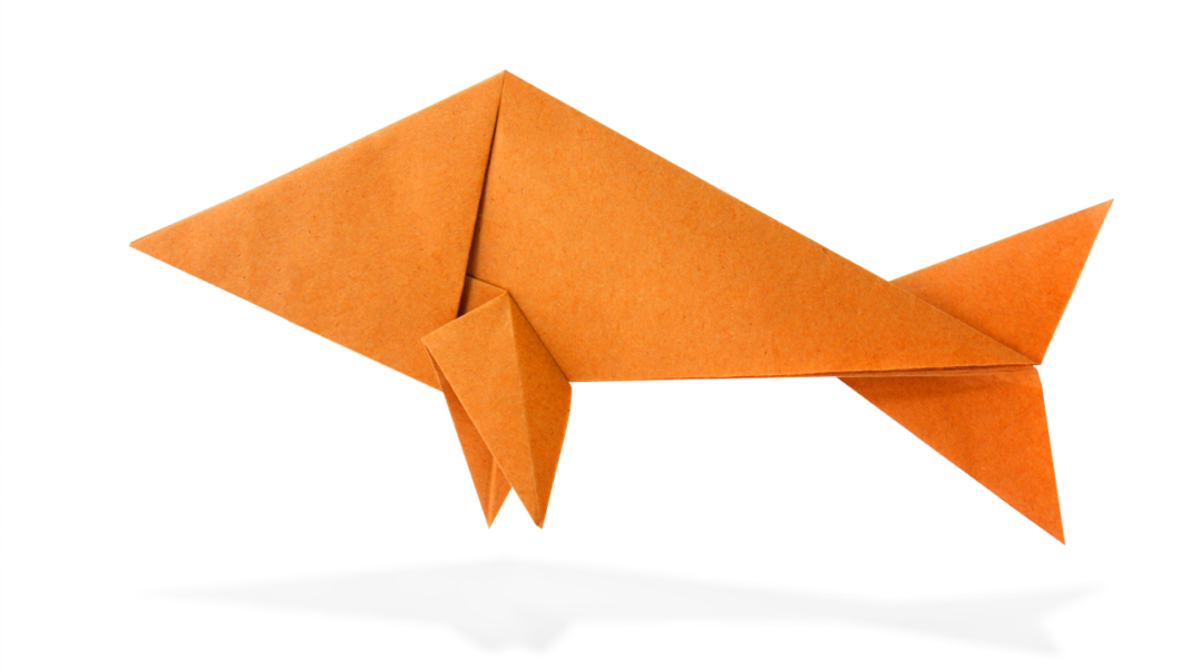 Origami Fisch falten Anleitung - Raubfisch falten - Dauer 10 Minuten