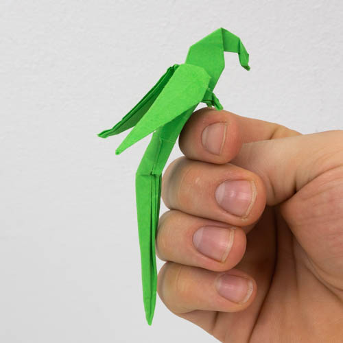 Origami Papagei falten Anleitung - Origami Vogel falten - Origami Tiere falten
