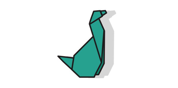 Origami Hund sitzend falten - Thumbnail